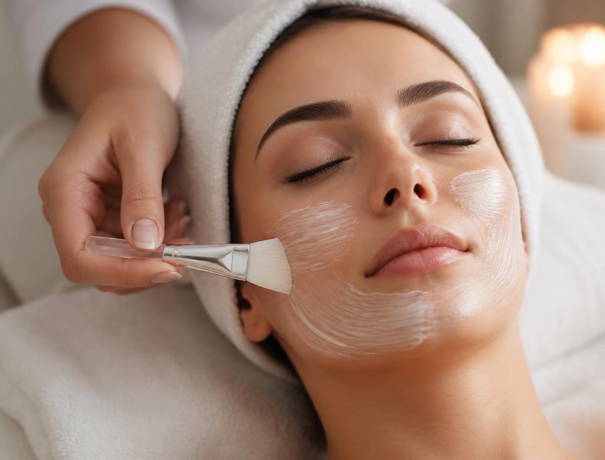Skin treatment in progress